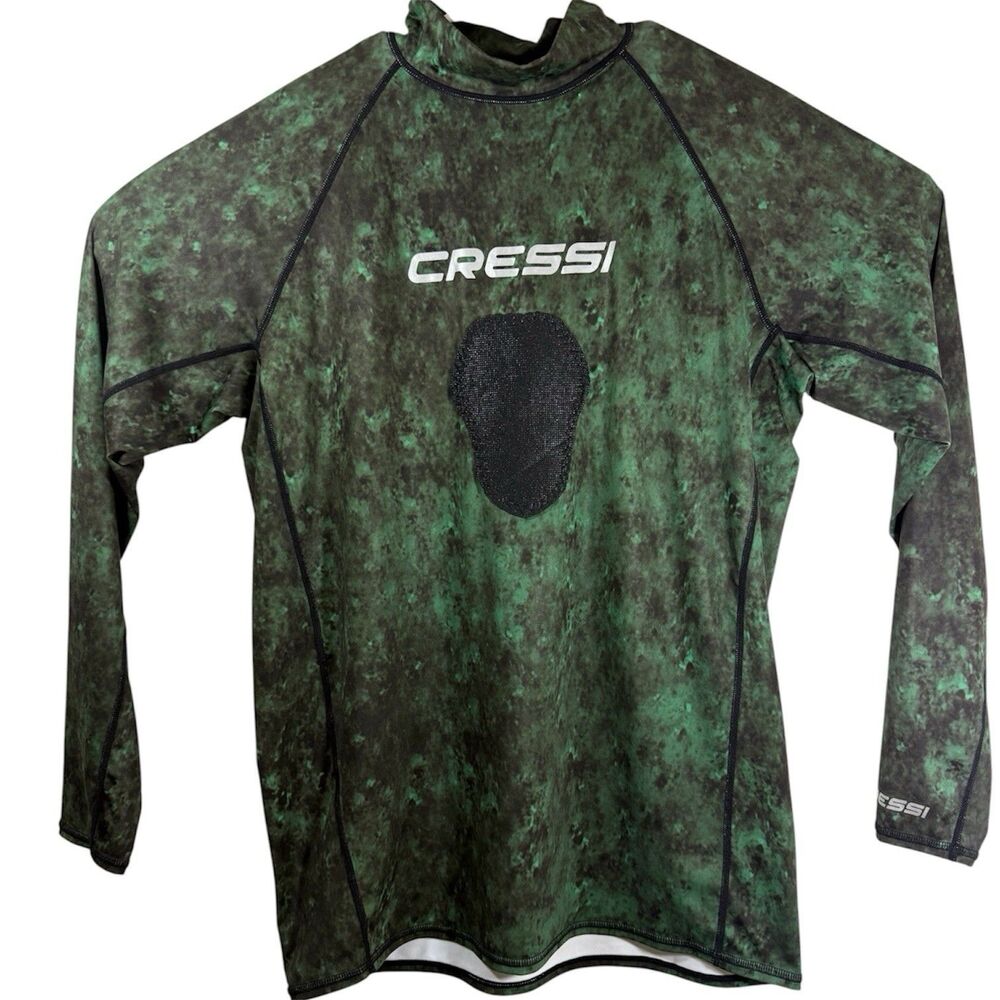 Cressi Hunter Rash Guard Adult 2XL Green Camo Long sleeve Great Condition